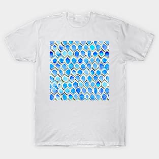 Blue tile pattern T-Shirt